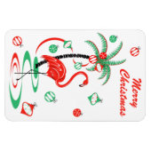 Rood kerstcadeorportret met kerstcadeaus magneet (Horizontaal)