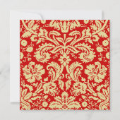 Rood kerstcrème Damask Weddenschap Kaart (Achterkant)