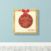 Rood kerstdecoratie canvas afdruk (Insitu (Houten vloer))