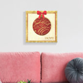 Rood kerstdecoratie canvas afdruk (Insitu (Woonkamer))