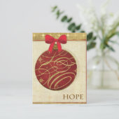 Rood kerstdecoratie feestdagenkaart (Staand voorkant)