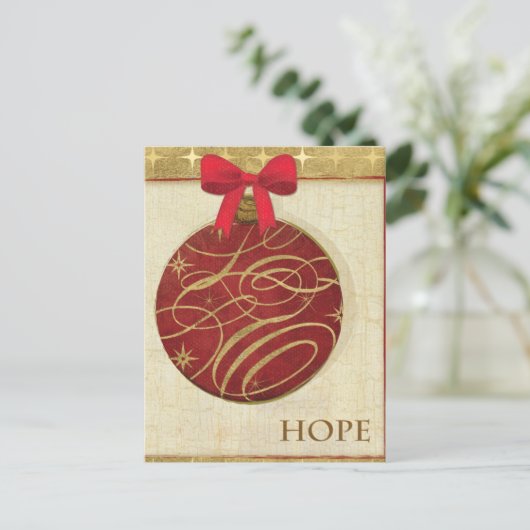 Rood kerstdecoratie feestdagenkaart (Staand voorkant)