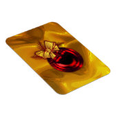 Rood kerstdecoratie op goud magneet (Rechterzijde)