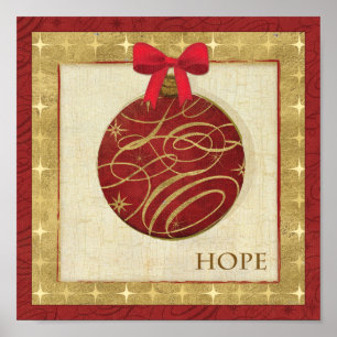 Rood kerstdecoratie poster