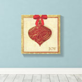 Rood kerstdecoratie Vrede Canvas Afdruk (Insitu (Houten vloer))