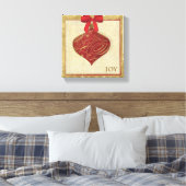 Rood kerstdecoratie Vrede Canvas Afdruk (Insitu (Slaapkamer))