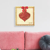 Rood kerstdecoratie Vrede Canvas Afdruk (Insitu (Woonkamer))