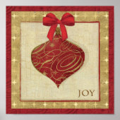 Rood kerstdecoratie Vrede Poster (Voorkant)