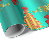 Rood kerstdecoratief Aqua Cadeaupapier (Rol Hoek)