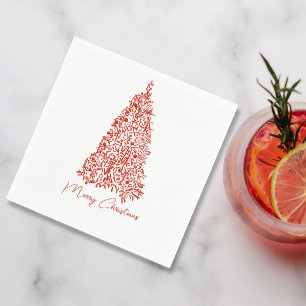 Rood kerstdiner servet