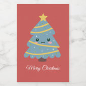 Rood kerstetiket voor voedselverpakkingen voedselcontainer etiket (Enkel label)