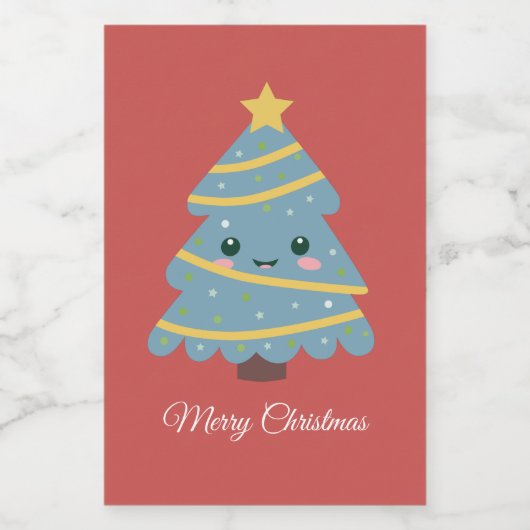 Rood kerstetiket voor voedselverpakkingen voedselcontainer etiket (Enkel label)