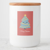 Rood kerstetiket voor voedselverpakkingen voedselcontainer etiket (Voorkant)