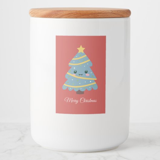 Rood kerstetiket voor voedselverpakkingen voedselcontainer etiket (Voorkant)