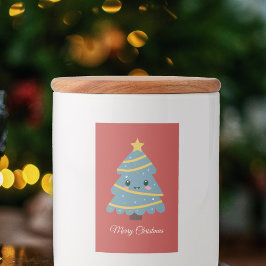 Rood kerstetiket voor voedselverpakkingen voedselcontainer etiket