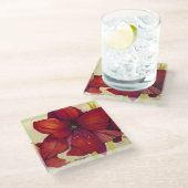 Rood kerstfeest Amaryllis Onderzetter (Schuin)