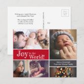 Rood kerstfeest Baby geboorteaankondiging Dank je Briefkaart (Voorkant / Achterkant)