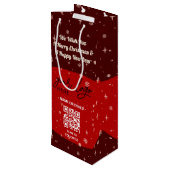 Rood kerstfeest Business Logo QR-code Snowflake Wijn Cadeautas (Achterkant Gekanteld)