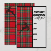 Rood-kerstfeest en zwarte rendierfeestdag kaart (Voorkant / Achterkant)