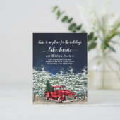 Rood kerstfeest feestdag aankondiging briefkaart (Staand voorkant)