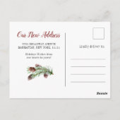 Rood kerstfeest feestdag aankondiging briefkaart (Achterkant)