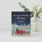 Rood kerstfeest feestdag aankondiging briefkaart (Staand voorkant)