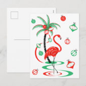Rood kerstfeest Flamingo Baubles briefkaart (Voorkant / Achterkant)