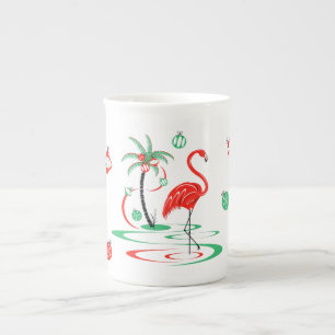 Rood kerstfeest Flamingo Baubles mok china