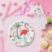 Rood kerstfeest Flamingo Baubles papier bord (Feest)