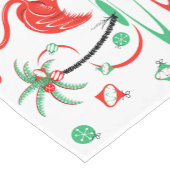 Rood kerstfeest Flamingo Baubles tafelloper (Hoek)