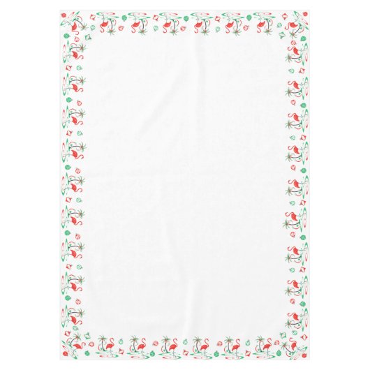 Rood kerstfeest Flamingo border-tafelkleed Tafelkleed (Voorkant)