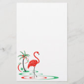 Rood kerstfeest Flamingo Briefpapier (Voorkant)