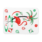 Rood kerstfeest Flamingo flexibel magneet portret (Horizontaal)