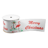 Rood kerstfeest Flamingo Merry-kerstlint Satijnen Lint (Spoel)
