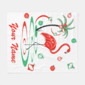 Rood kerstfeest Flamingo Name fleece (Voorkant (Horizontaal))