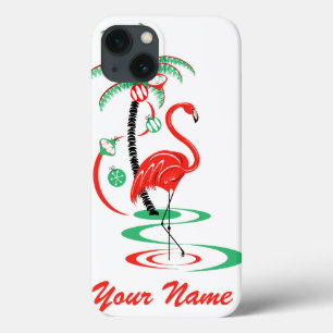 Rood kerstfeest Flamingo Name iPad Mini hoesje