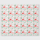 Rood kerstfeest Flamingo Prettige feestdagen cadea Cadeaupapier (Vlak)