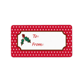 Rood kerstfeest Holly Holiday Gift Labels Labels
