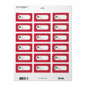 Rood kerstfeest Holly Holiday Gift Labels Labels (Full Sheet)