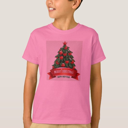 Rood kerstfeest Kinder shirt (Voorkant)