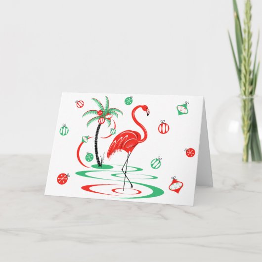 Rood kerstfeest landschap feestdagen kaart (Voorkant)