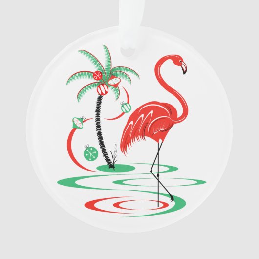 Rood kerstfeest met acrylaat ornament (voorkant)