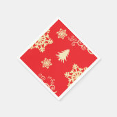 Rood kerstfeest met Cream Snowflakes Servetten (Hoek)