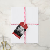 Rood kerstfeest met feestdag cadeaulabel (Met Touw)