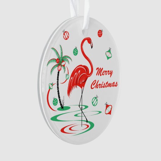 Rood kerstfeest met kerst acrylaat ornament (voorkant)