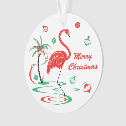 Rood kerstfeest met kerst acrylaat ornament (voorkant)