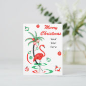 Rood kerstfeest met kerstcadeautjes feestdagenkaart (Staand voorkant)