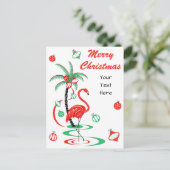 Rood kerstfeest met kerstcadeautjes feestdagenkaart (Staand voorkant)