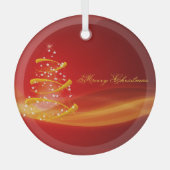 Rood kerstfeest met kerstmis glas ornament (Voorkant)