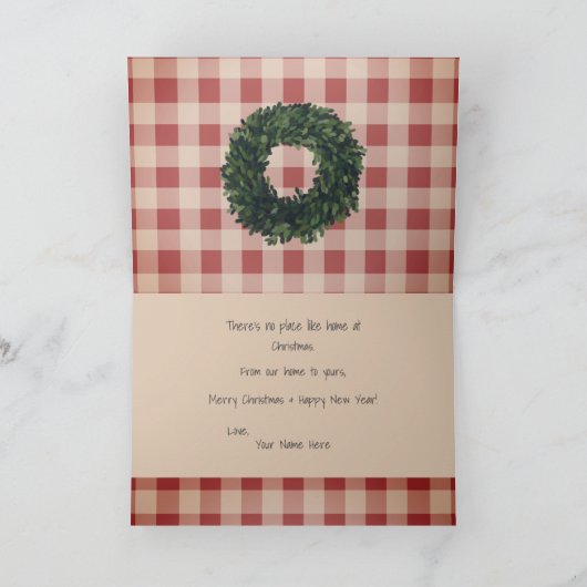 Rood kerstfeest met kerstmis kaart (Binnen)